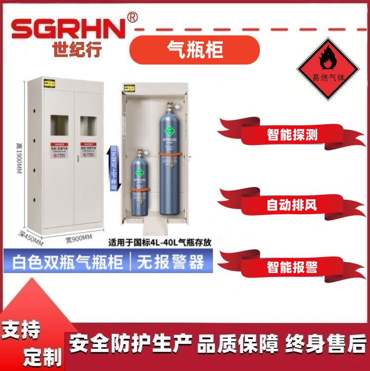 白色气瓶柜双瓶